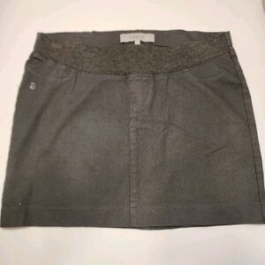 Slacks & Co Maternity Stretch Denim Mini Skirt Womens 12 Gray